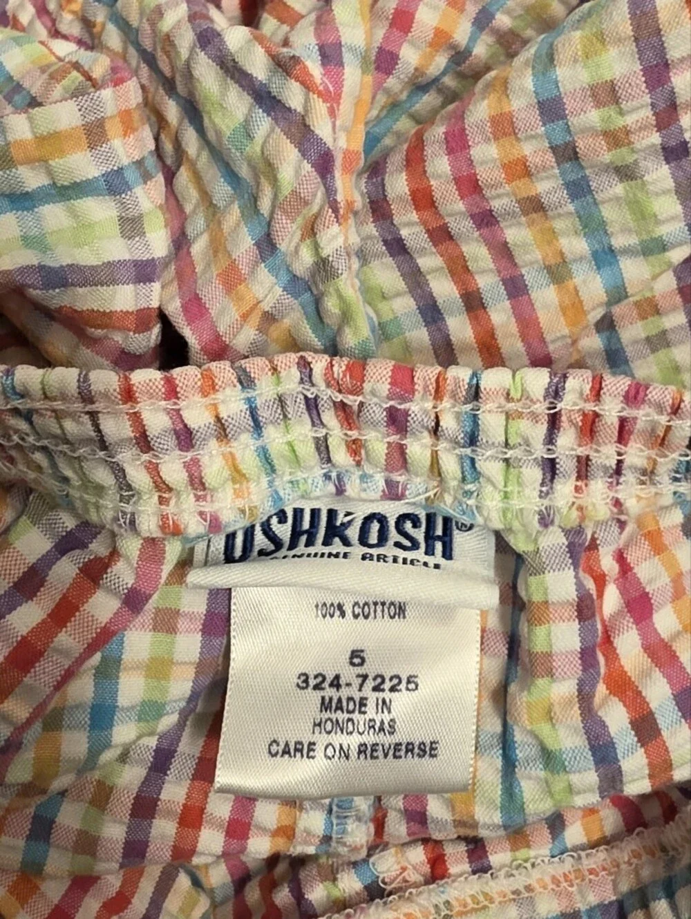 Vintage OshKosh 2000s Rainbow Gingham Matching Set